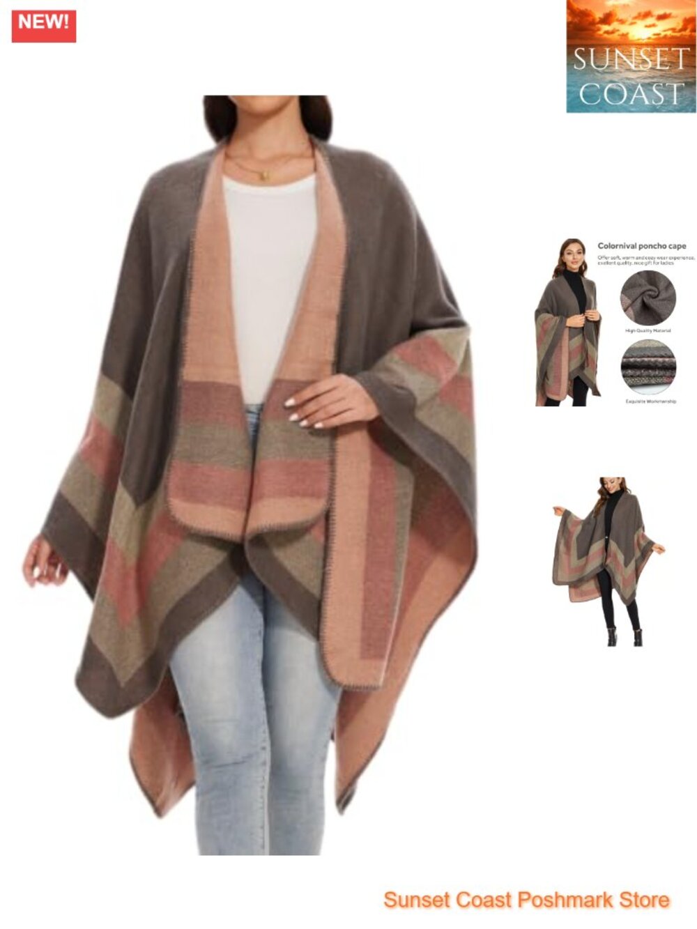 Women's Shawl Wrap Poncho Cape Knitted Pashmina Blanket Scarf Cardigan